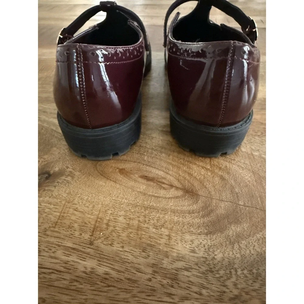 Gap Kids Mary Jane Shoes Size 3 Burgundy Patent Lug Sole Uniform Preppy